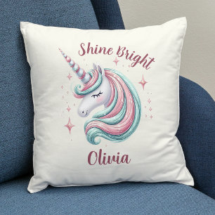 Cojín Decorativo Cute Magical Unicorn Brilla Fuerte
