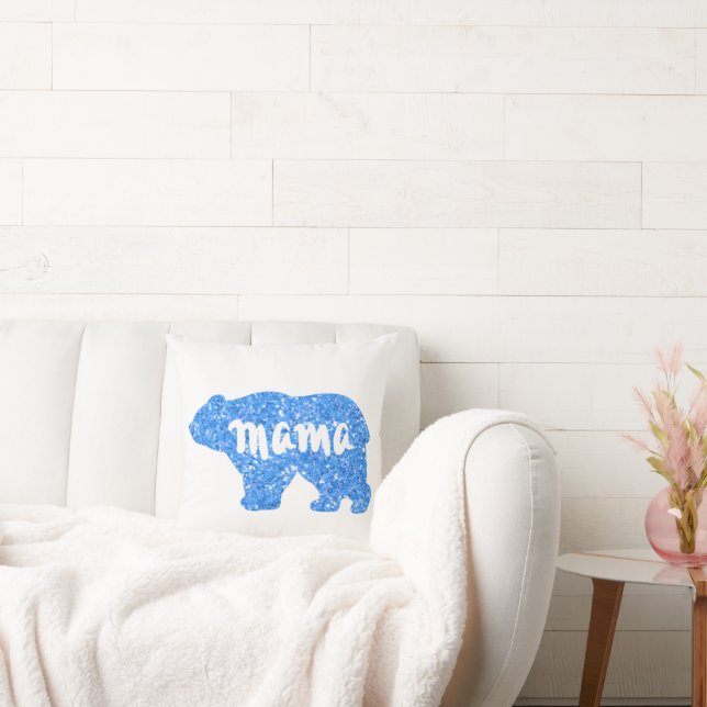 Cojín Decorativo Cute Mama con diseño brillante azul para ella (Sofá)