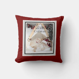 Cojín Decorativo Cute Merry Catmas Navidades de Kitts Durmientes