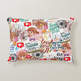 Cojín Decorativo Cute Motivational – Positive Quote Kawaii 