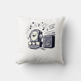 Cojín Decorativo Cute Music Lover – Fun Cartoon Music Pillow