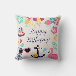 Cojín Decorativo Cute Nautical Birthday