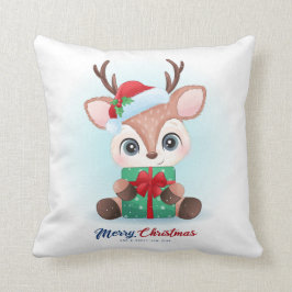 Cojín Decorativo Cute Navidades Acuarela Deer Nursera