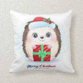 Cojín Decorativo Cute Navidades acuarela Hedgehog Nursera