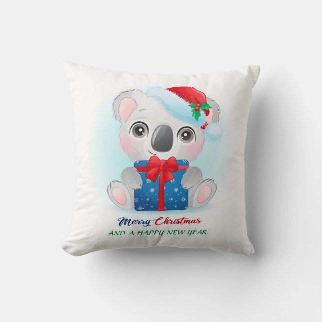 Cojín Decorativo Cute Navidades acuarela Koala Nursery (Anverso)