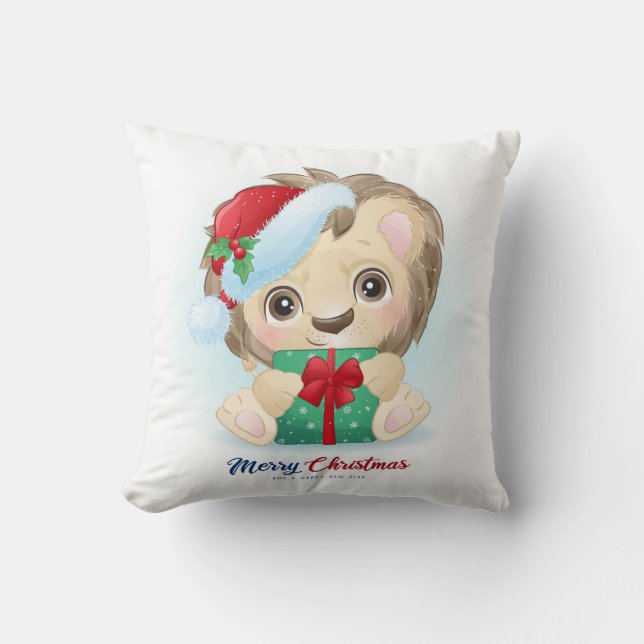 Cojín Decorativo Cute Navidades Acuarela Nursera de León (Anverso)