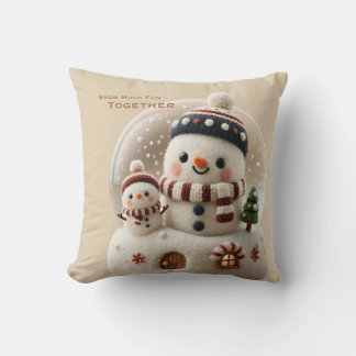 Cojín Decorativo Cute Needle Felted Snowman Snowglobe