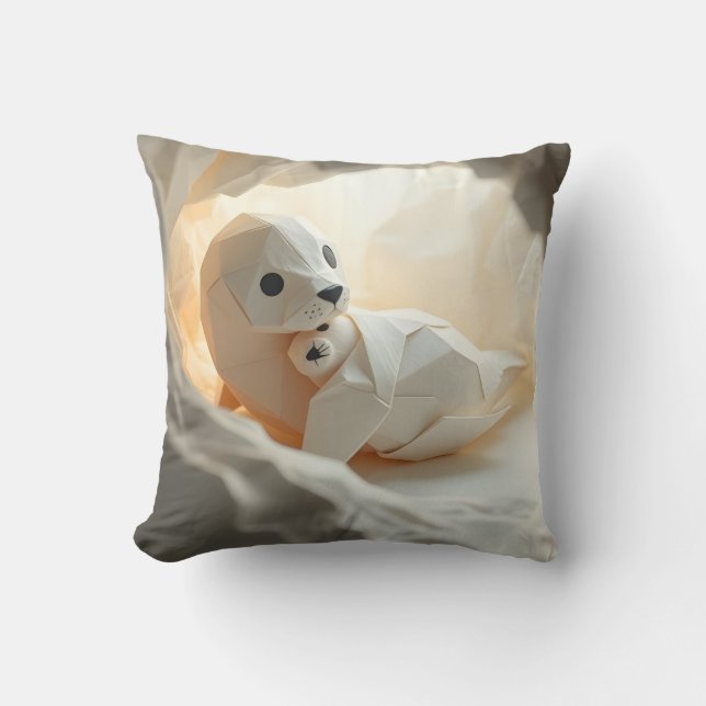 Cojín Decorativo Cute Origami Seal Mother (Anverso)