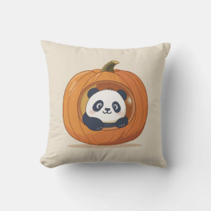 Cojín Decorativo Cute Panda de Calabaza de Halloween