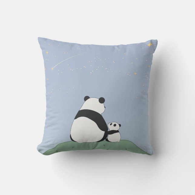 Cojín Decorativo Cute Panda Under Stars (Anverso)