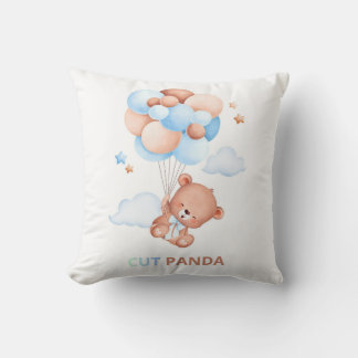 Cojín Decorativo Cute Panda with Balloons Pillow – Adorable Kawaii