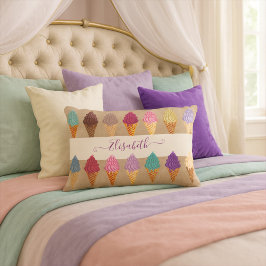 Cojín Decorativo Cute Pastel Acuarela Hielo Crema Bebé Niñera Nurse