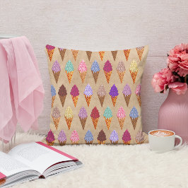 Cojín Decorativo Cute Pastel Acuarela Hielo Crema Bebé Niñera Nurse