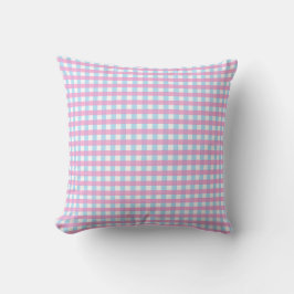 Cojín Decorativo Cute Pastel Rosa Azul Gingham Check