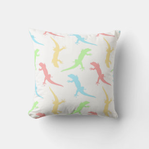 Cojín Decorativo Cute Patrón Transparente de Gecko Lagarto Pastel