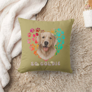 Cojín Decorativo Cute paw Corazón dorado Perro Raza Orgullosa Perla