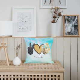 Cojín Decorativo Cute Paz Amor Abejas