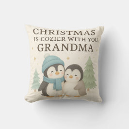 Cojín Decorativo Cute Penguin Christmas Pillow for Grandma – Gift
