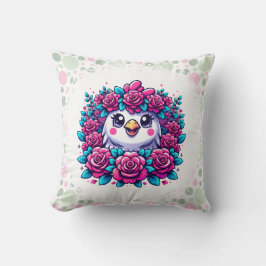 Cojín Decorativo Cute Penguin with Rose Garland
