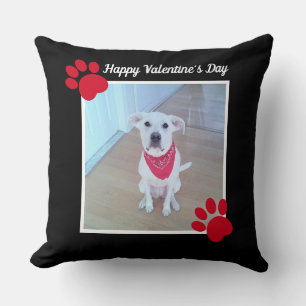 Cojín Decorativo Cute Perro Feliz Día de San Valentín Patas Rojas 1