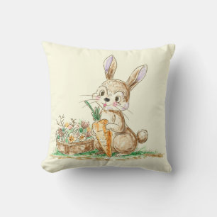 Cojín Decorativo Cute Personalizado Bunny Rabbit Sketch