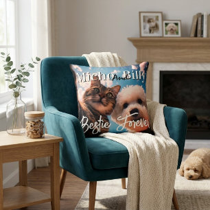Cojín Decorativo Cute Personalizado Mascota Selfie Foto Mejores Ami
