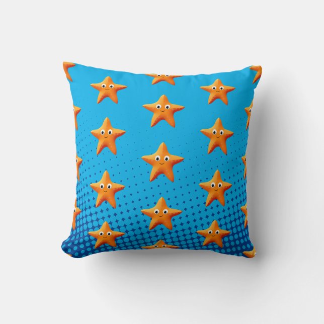 Cojín Decorativo Cute Personalizado Starfish Blue Ocean (Anverso)