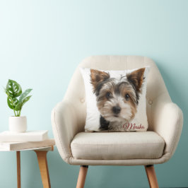 Cojín Decorativo Cute Pet Pillow – Personalized Dog Name & Photo