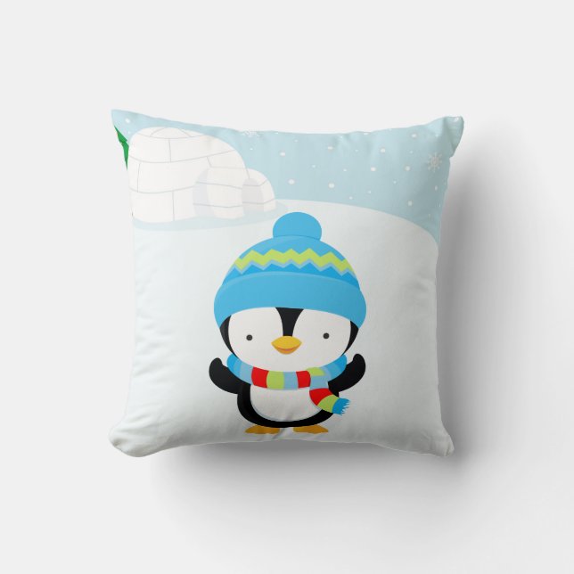 Cojín Decorativo Cute pingüino (Anverso)
