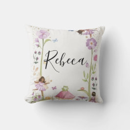 Cojín Decorativo Cute Pink fairy Coquette primer cumpleaños