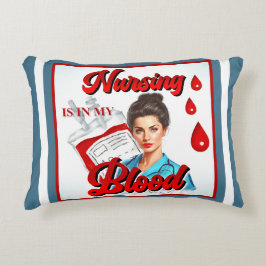 Cojín Decorativo Cute Pinup_ Enfermería en mi sangre