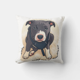Cojín Decorativo Cute Pitbull Puppy Dog Cartoon Design