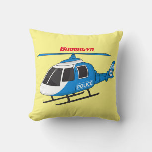 Cojín Decorativo Cute police department helicopter chopper cartoon