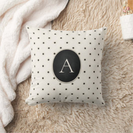 Cojín Decorativo Cute Polka Dots Monogrammed Ivory