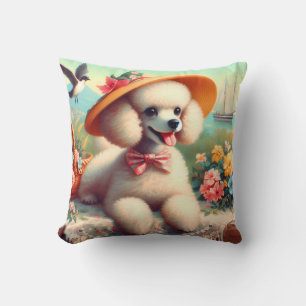Cojín Decorativo Cute Poodle Vintage Painting