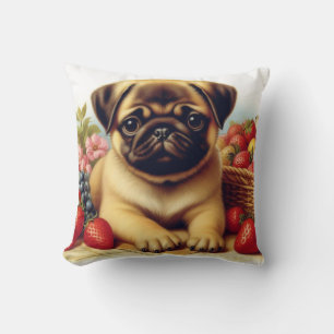 Cojín Decorativo Cute Pug Pintura de época