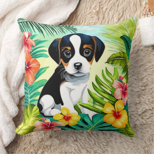 Cojín Decorativo Cute Pup en el paraíso