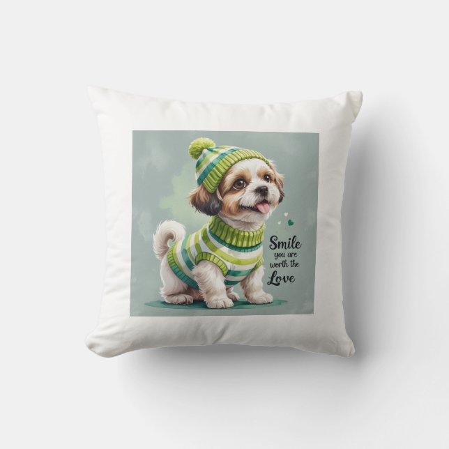 Cojín Decorativo Cute Puppy Dog Square Cushion (Anverso)