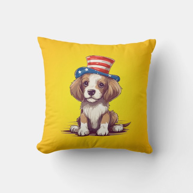 Cojín Decorativo Cute Puppy Dog with Hat-54676 (Anverso)