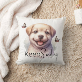 Cojín Decorativo Cute Puppy Sigue Sonriendo Personalizado
