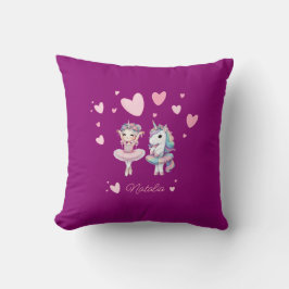 Cojín decorativo Cute Purple Ballerina Unicorn