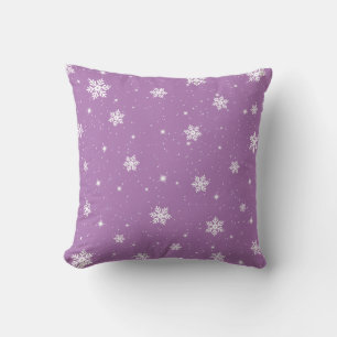 Cojín Decorativo Cute Purple Stars Snowflakes Winc Pattern