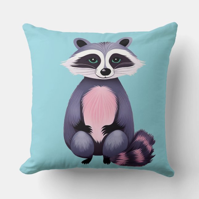 Cojín Decorativo Cute Raccoon (Anverso)
