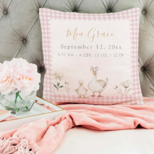 Cojín Decorativo Cute recién nacido Keepsake Nacido, estadísticas r