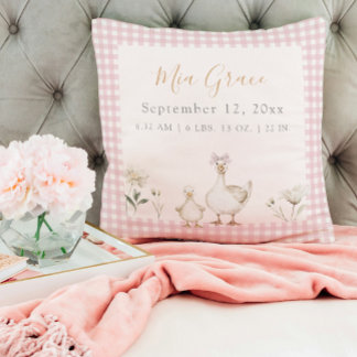 Cojín Decorativo Cute recién nacido Keepsake Nacido, estadísticas r