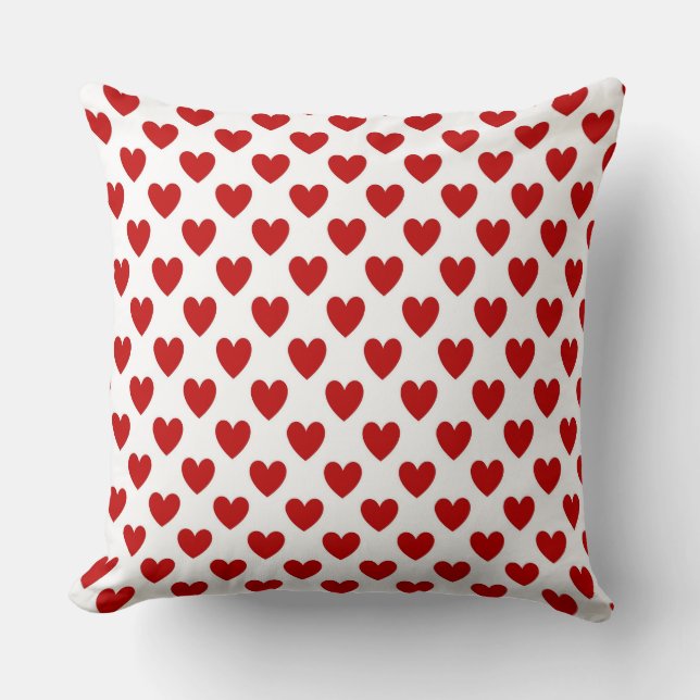 Cojín Decorativo Cute Red and White Hearts Pattern (Anverso)