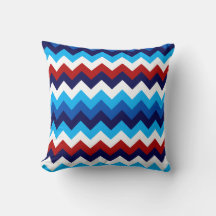 Cojín decorativo Cute Red White Blue Chevrons