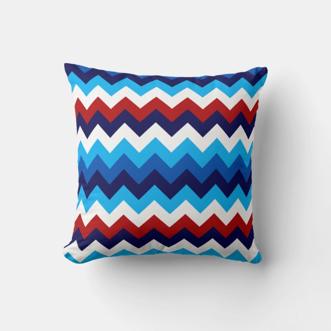 Cojín decorativo Cute Red White Blue Chevrons (Anverso)