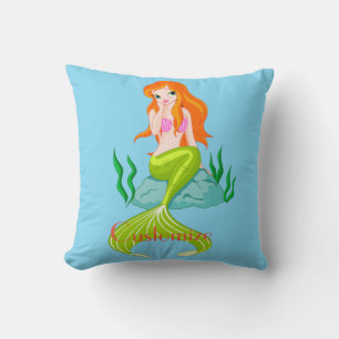 Cojín Decorativo Cute Redheaded Mermaid Thunder_Cove