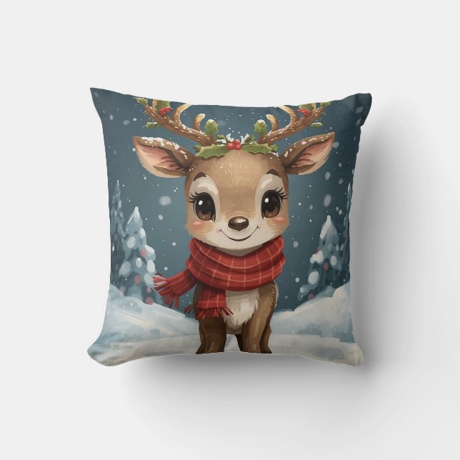 Cojín Decorativo Cute reindeer Christmas for cozy living room (Anverso)